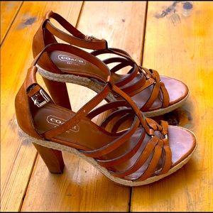 Coach Leather Sandal w/Heel